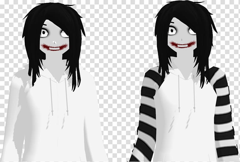 Jeff the Killer Black hair Hime cut MikuMikuDance Anime, others transparent background PNG clipart