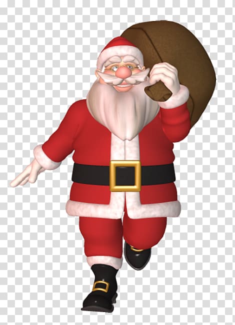 Santa Claus Christmas Cartoon Football, Hand-painted Santa Claus cartoon transparent background PNG clipart