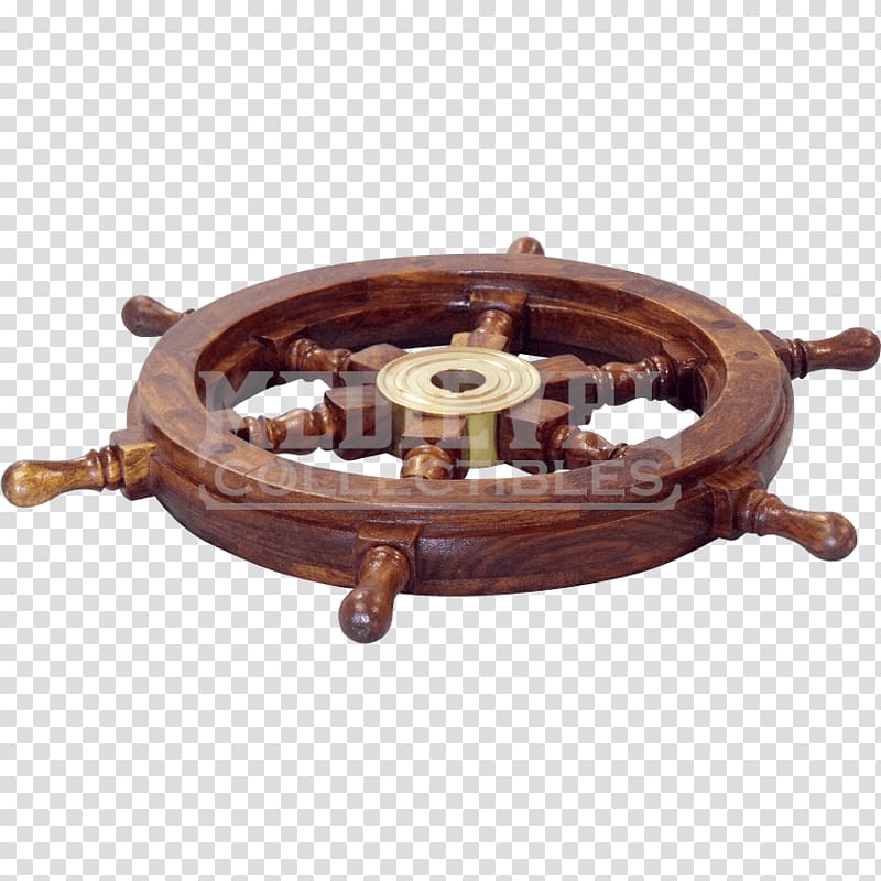 Brass Ship\'s wheel Wood Ship model, Wooden Wheel transparent background PNG clipart