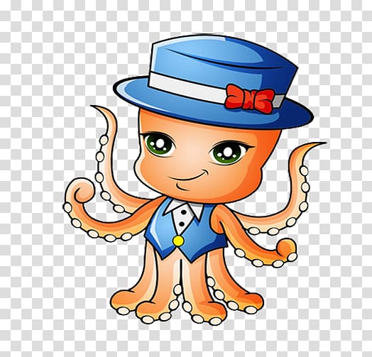 Octopus Takoyaki Cartoon , Hat octopus material transparent background PNG clipart