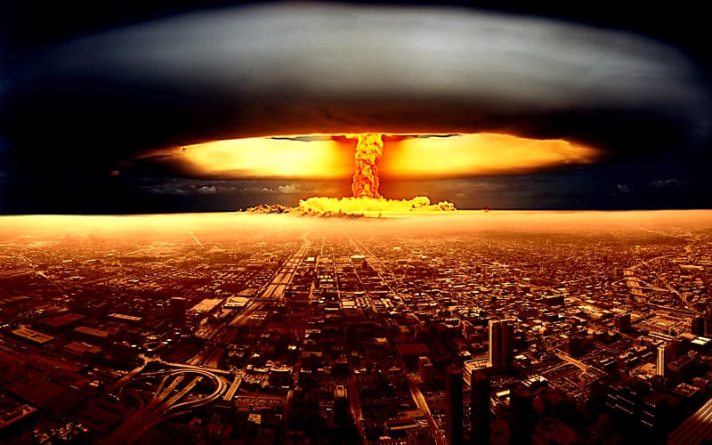city with explosion of mushroom bomb, Tsar Bomba Nuclear explosion Nuclear weapon Desktop , Nuclear Explosion transparent background PNG clipart