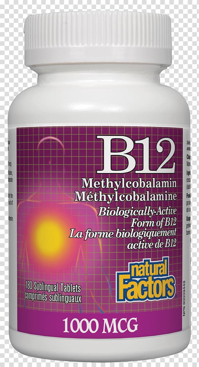 Dietary supplement Vitamin B-12 Methylcobalamin Sublingual administration, tablet transparent background PNG clipart