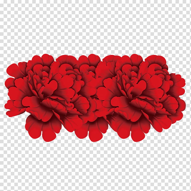 Elegant big red peony flowers transparent background PNG clipart