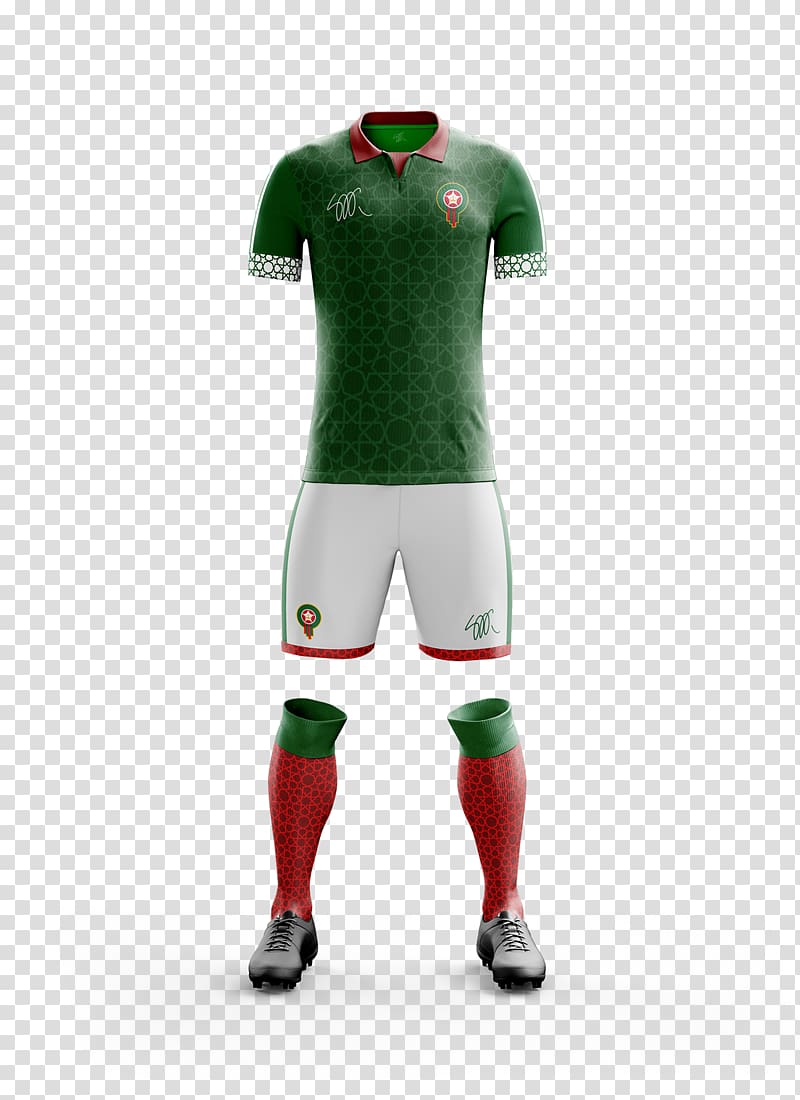 Morocco national football team 2018 World Cup Jersey Kit, football transparent background PNG clipart