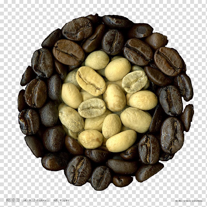 Coffee Latte art Green tea Drink, Coffee beans transparent background PNG clipart