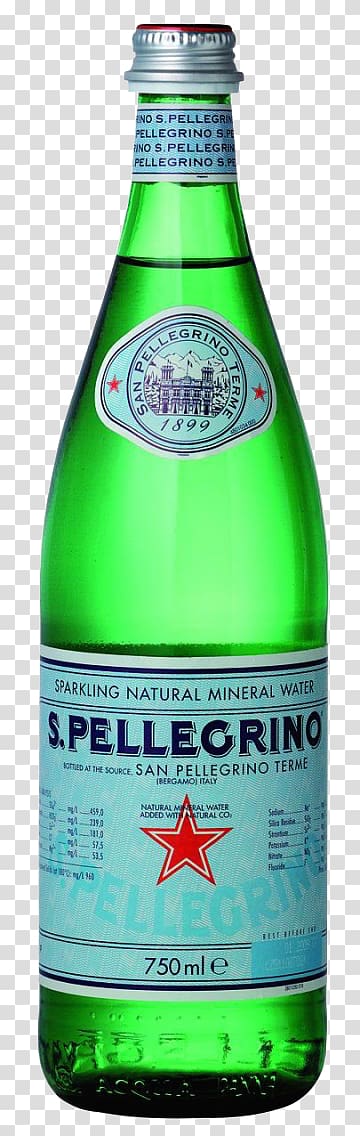 Carbonated water Fizzy Drinks S.Pellegrino Mineral water Bottle, reasonable diet transparent background PNG clipart