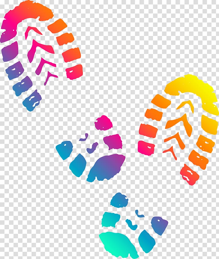 orange and multicolored shoe print illustration, Shoe Boot Converse Footprint , Colorful hand-painted cartoon shoeprint transparent background PNG clipart