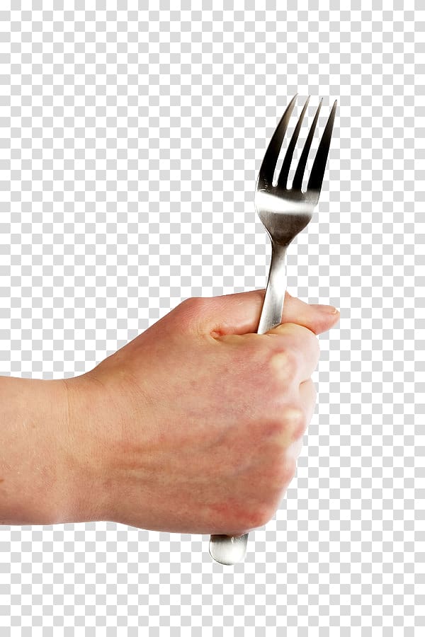 person holding grey stainless steel fork illustration, Tableware Hand Fork Metal Table knife, Hand holding a fork transparent background PNG clipart