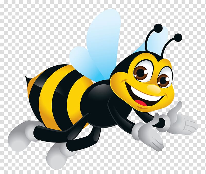 yellow and black honey bee illustration, Bumblebee Insect Illustration, Bee presentation transparent background PNG clipart