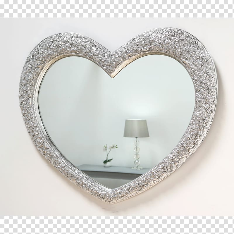 Magic Mirror Frames Heart Silver, silver shapes transparent background PNG clipart