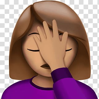 woman emoji, Facepalm Apple Emoji transparent background PNG clipart