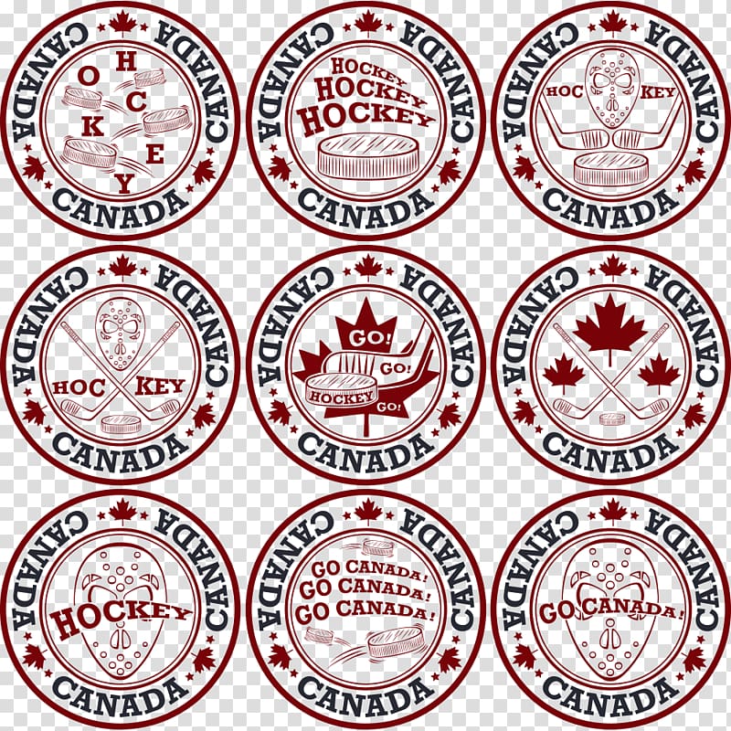Canada Maple leaf, Hockey Canada label transparent background PNG clipart