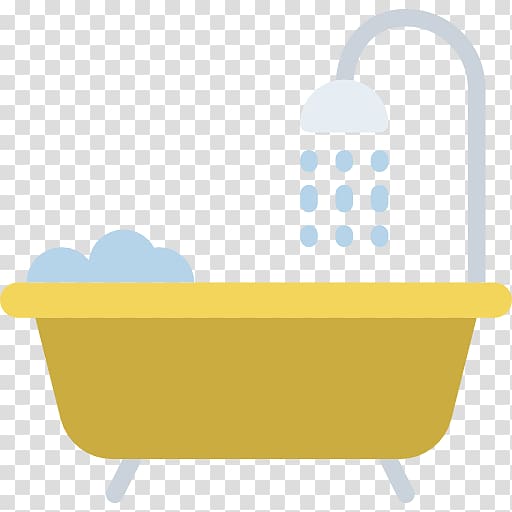 Bathing Bathtub Shower, Yellow bathtub transparent background PNG clipart