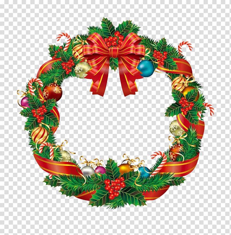 Christmas decoration Wreath Christmas ornament , Christmas ring transparent background PNG clipart