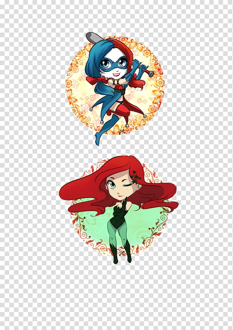 Poison Ivy Harley Quinn Catwoman Chibi , harley quinn transparent background PNG clipart