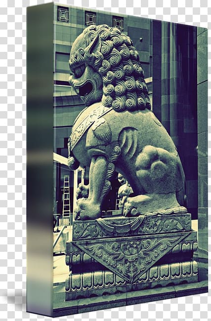 Statue, Chinese Guardian Lions transparent background PNG clipart