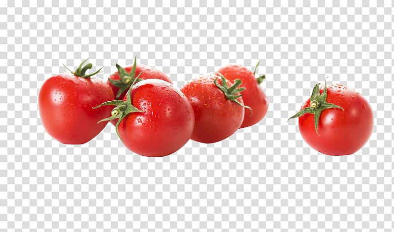 six red tomatoes, Cherry tomato Fruit Computer file, Fresh fruits and cherry tomatoes transparent background PNG clipart