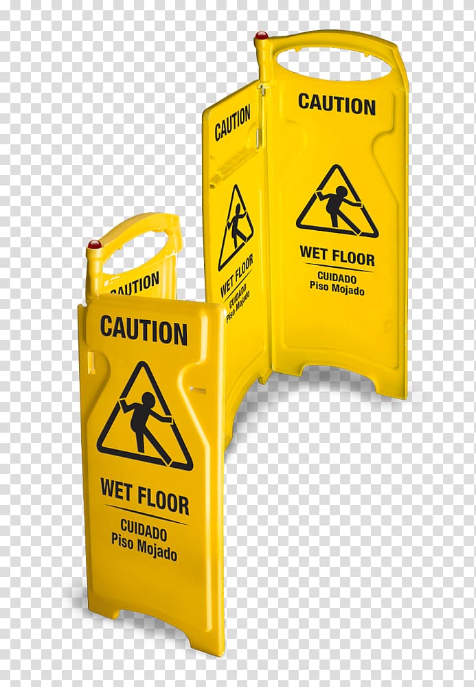 Signage Floor Mop Warning sign, wet floor sign transparent background PNG clipart