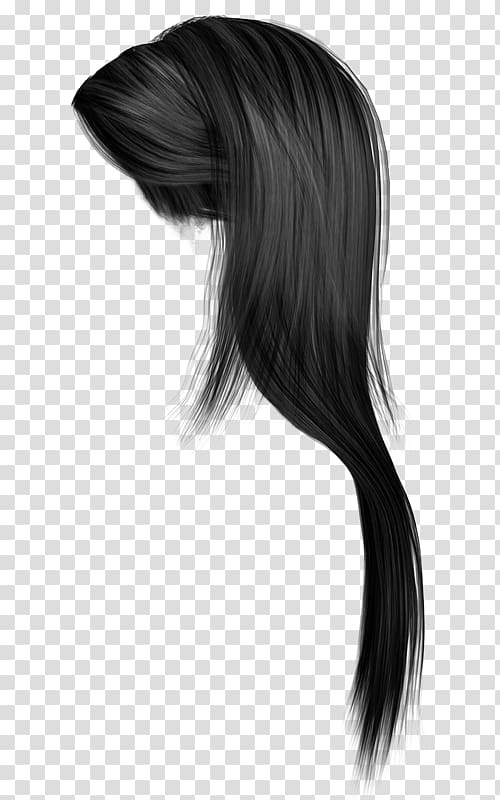 Black hair Hairstyle Long hair, hair transparent background PNG clipart