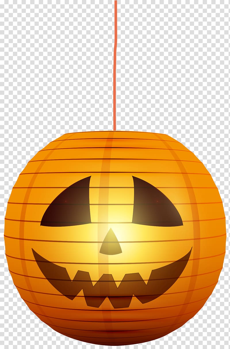 hanging pumpkin decor, Jack-o\'-lantern Halloween Pumpkin , Halloween Pumpkin Lantern transparent background PNG clipart