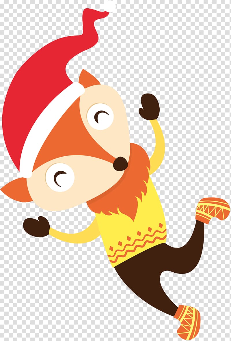 Illustration, Hand painted colorful fox hat transparent background PNG clipart