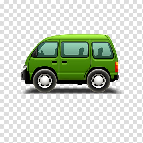 green van illustration, Cartoon Minivan, cartoon car transparent background PNG clipart