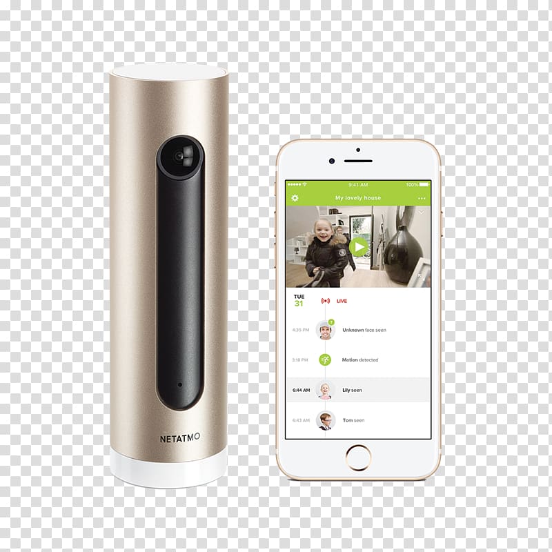 Netatmo Welcome Facial recognition system Home security Wireless security camera, Camera transparent background PNG clipart