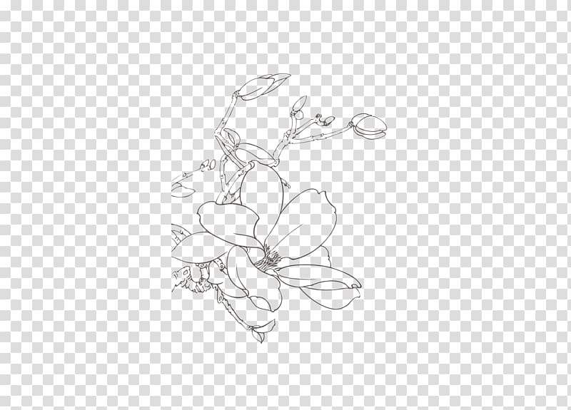 White Black Body piercing jewellery Pattern, Artwork Flowers transparent background PNG clipart