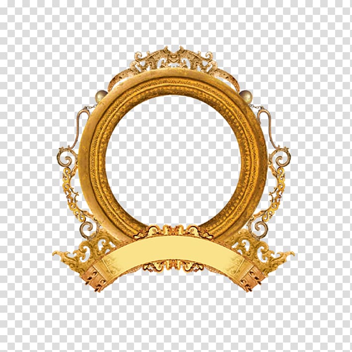 round gold-colored frame illustration, Frames Mirror Computer file, China Wind cultural ancient objects transparent background PNG clipart