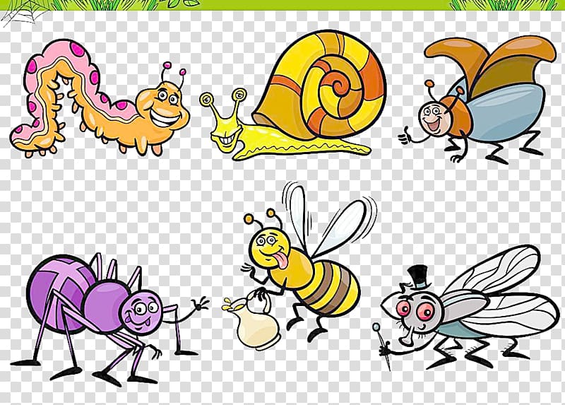 Insect Cartoon Illustration, Insect material transparent background PNG clipart