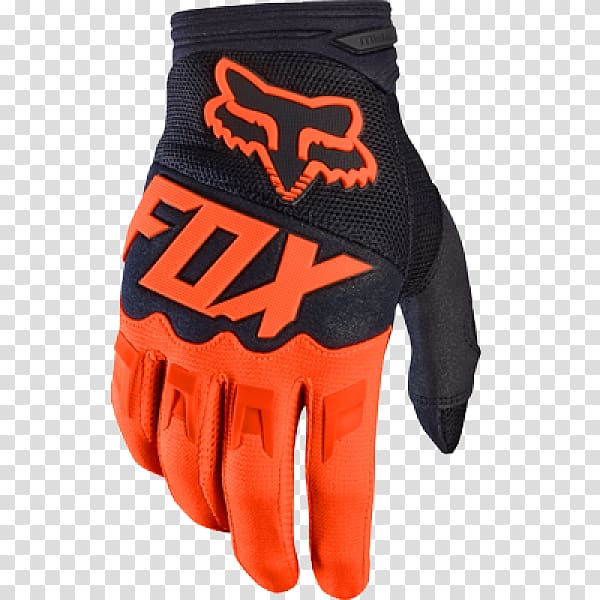 Cycling glove Fox Racing Motocross Motorcycle, orange cross transparent background PNG clipart