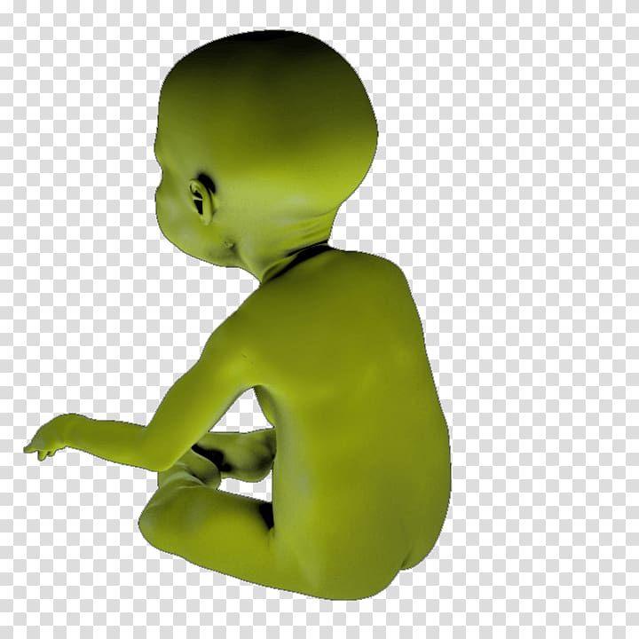 Green Figurine Organism, Print-ready transparent background PNG clipart