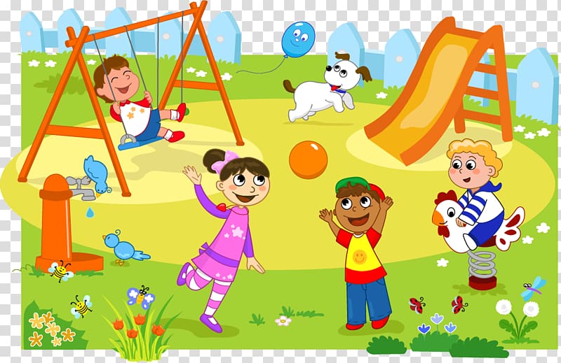 illustration of children playing on playground, Park Playground Child , illustration children playing cute creative transparent background PNG clipart