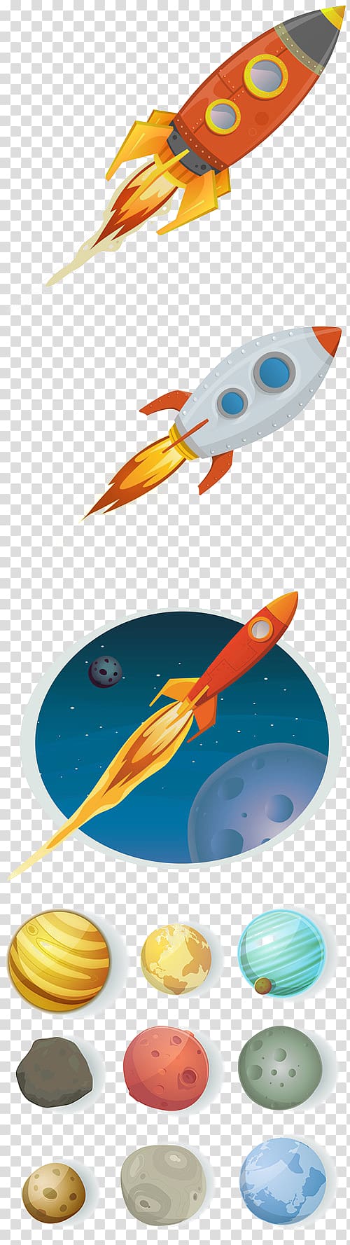 Airplane Rocket-powered aircraft, Hand-painted rocket transparent background PNG clipart