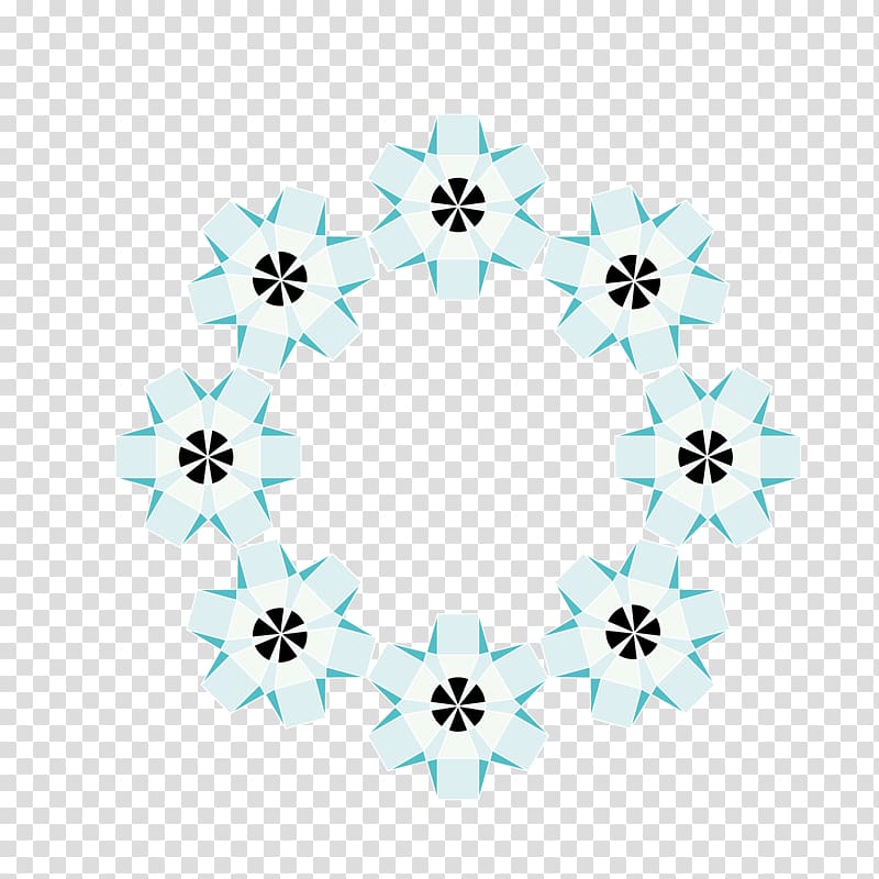 Ornament Euclidean Mosaic Pattern, snowflake garland transparent background PNG clipart