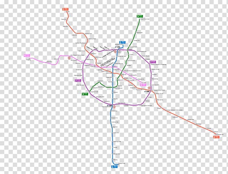 Rapid transit Chengdu Metro Transit map, deposit transparent background PNG clipart