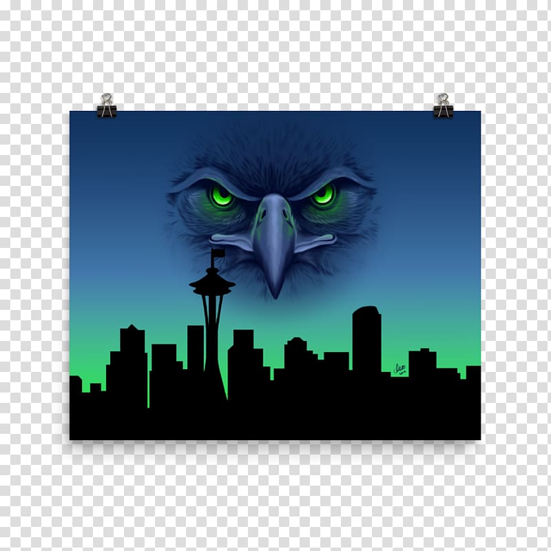 Art Printmaking Bird of prey, seattle seahawks transparent background PNG clipart