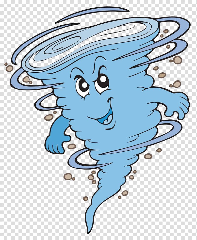 whirlpool illustration, Tornado Cartoon Storm Illustration, Blue hand-painted cartoon tornado transparent background PNG clipart