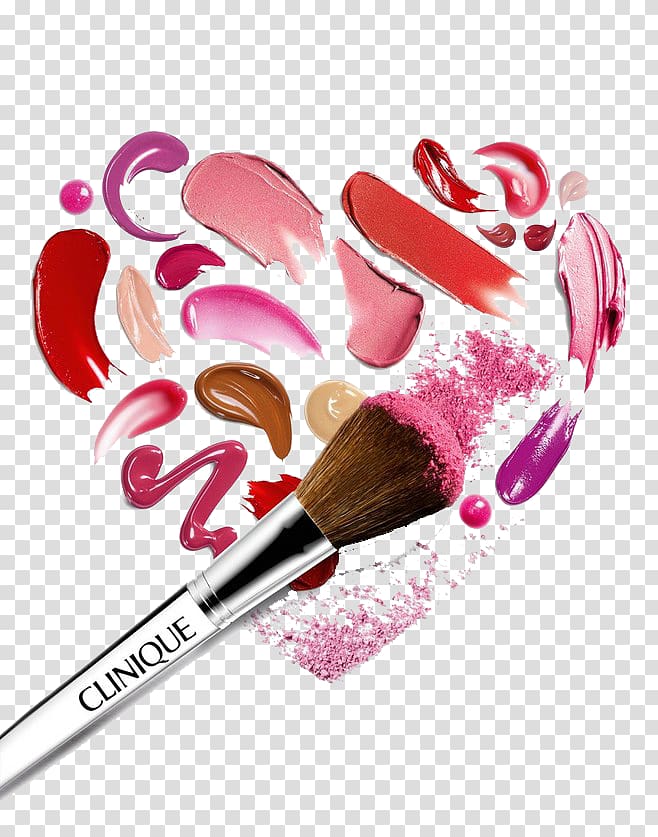 gray Clinique makeup brush illustration, Cosmetics Clinique Eye shadow Concealer Lancôme, Makeup transparent background PNG clipart