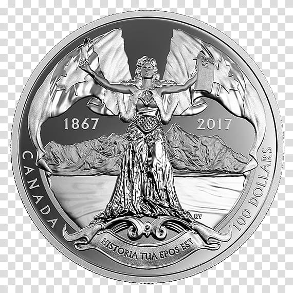 Coin 150th anniversary of Canada Silver La Confédération canadienne Canadian Confederation, Coin transparent background PNG clipart