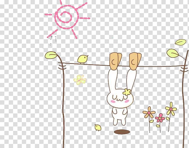 Cartoon Rabbit Cuteness Illustration, rabbit transparent background PNG clipart