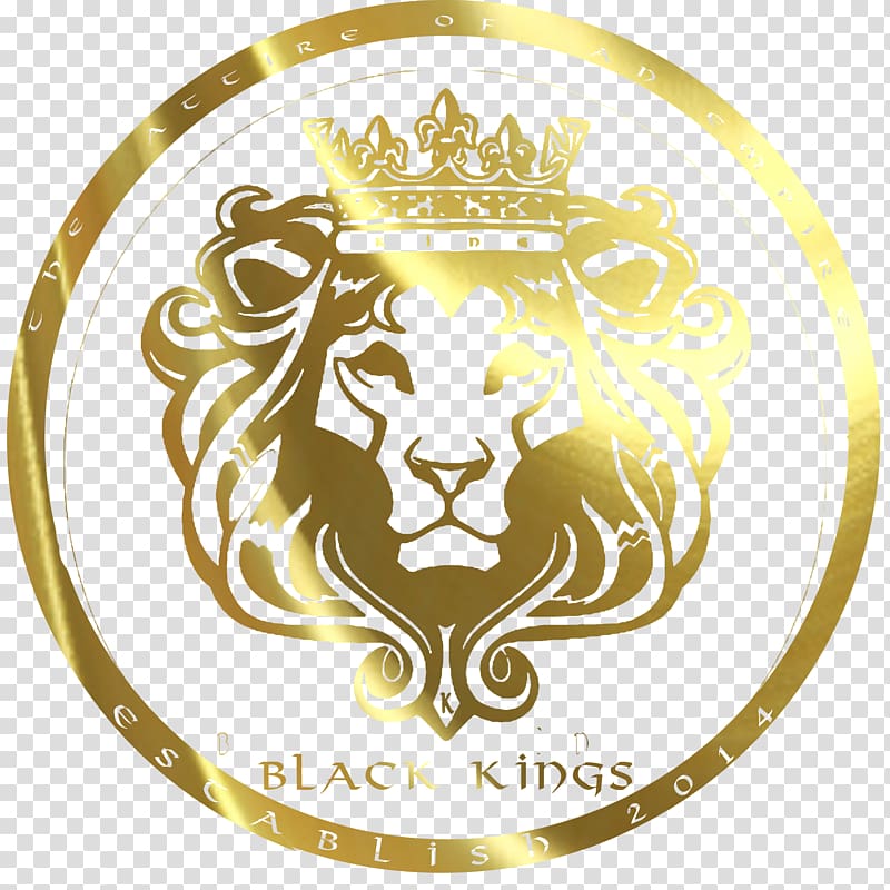 Black King Est 2014 logo illustration, Lion Coat of arms Crest Heraldry Silhouette, Lions Head transparent background PNG clipart