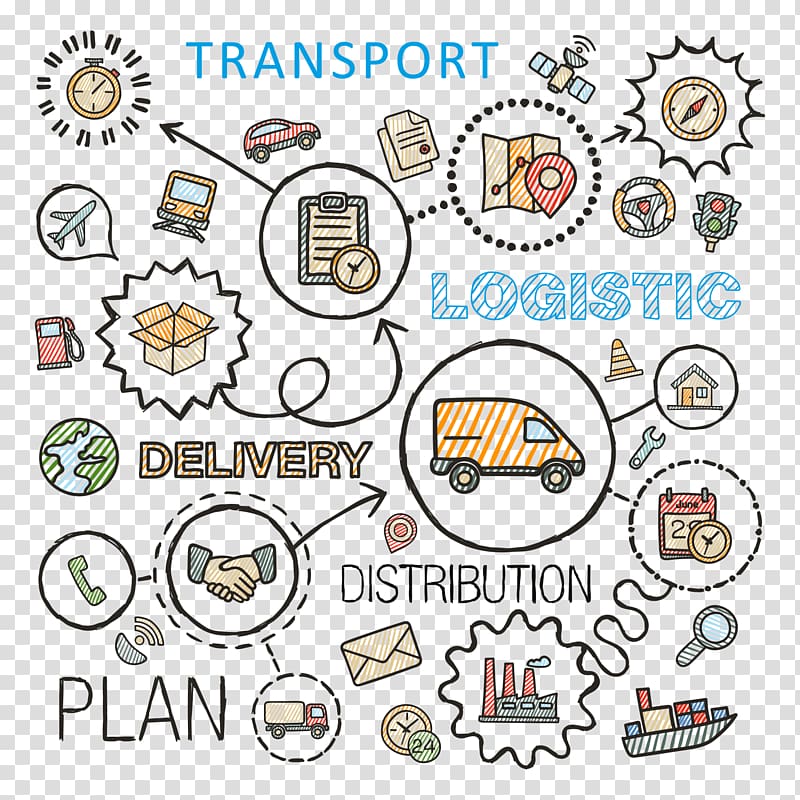 transport and logistic , Paper Drawing Logistics Sketch, doodle transparent background PNG clipart