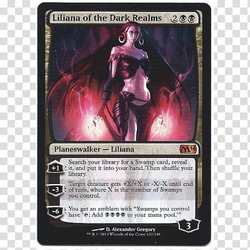 Magic: The Gathering Liliana of the Dark Realms Playing card Magic 2014 Liliana Vess, binders transparent background PNG clipart