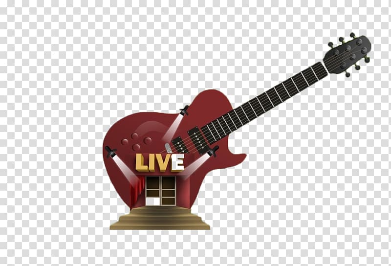 Guitar amplifier Electric guitar Ibanez Bass guitar, Electric guitar building cartoon background material transparent background PNG clipart