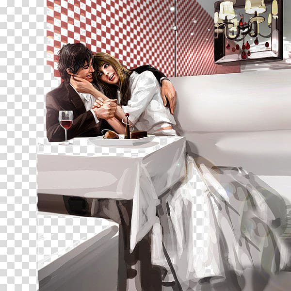 China Visual arts Illustrator Painter Illustration, Bar Couple transparent background PNG clipart