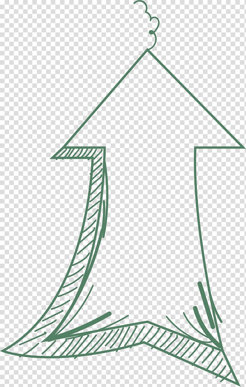 Arrow Euclidean , Green cartoon hand-painted up arrow material transparent background PNG clipart