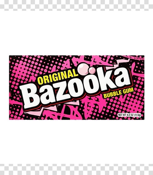 Chewing gum Bazooka Bubble Gum Bubble Yum, chewing gum transparent background PNG clipart
