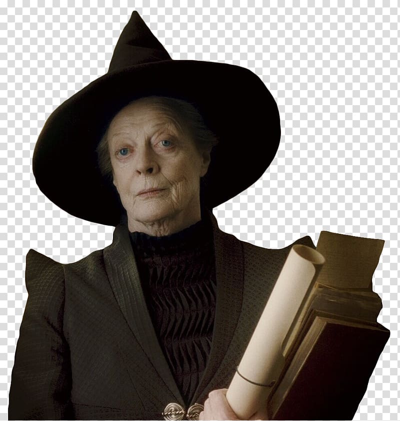 woman wearing black hat, Maggie Smith Professor Minerva McGonagall Harry Potter and the Philosopher\'s Stone Albus Dumbledore, Harry Potter transparent background PNG clipart