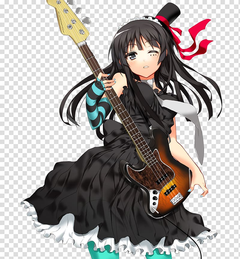 Mio Akiyama Cosplay K-On! Costume Bass guitar, cosplay transparent background PNG clipart